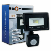 LED прожектор Biom 10W 6200К IP65 220V с датчиком движения S6-SMD-10-Slim+Sensor 